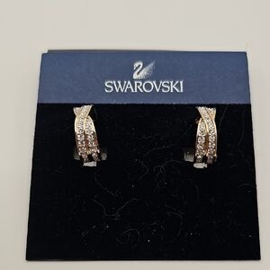 Swarovski Gold and Silver Crystal Clip On Earrings